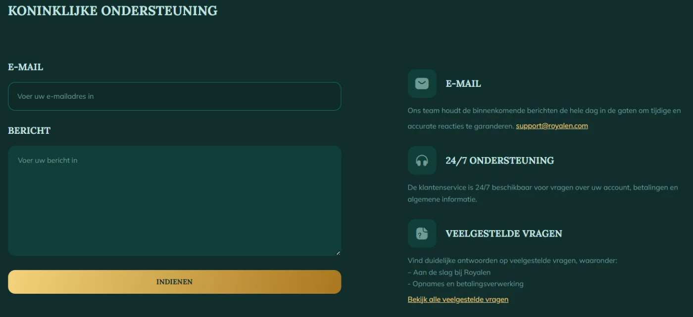 Royalen Casino klantenservice contactformulier Royalen Casino klantenservice met contactformulier en ondersteuningsinformatie