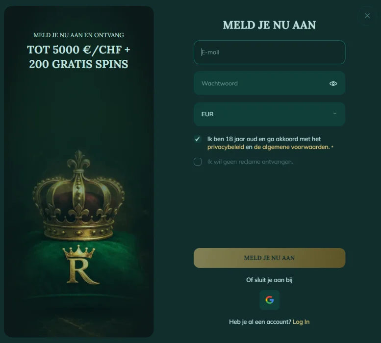 Royalen Casino registratieformulier welkomstbonus Royalen Casino registratieformulier met welkomstbonus en gratis spins